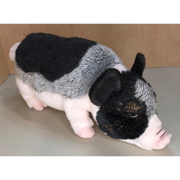 Ganz Webkinz Pig Black/White Pink Plush Stuffed Animal Toy Collectible 8" - Picture 3 of 10